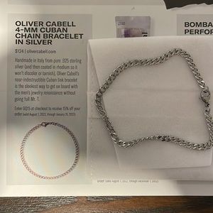 Oliver Cabell 4-MM Cuban Chain Bracelet in Silver